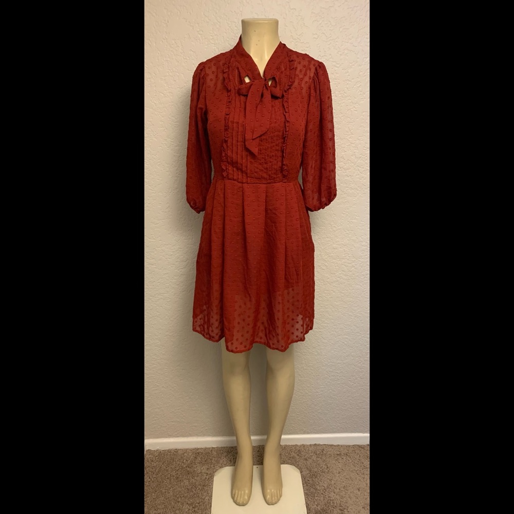 Red, midi dress